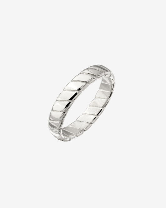 Flat Stripe Ring Silber