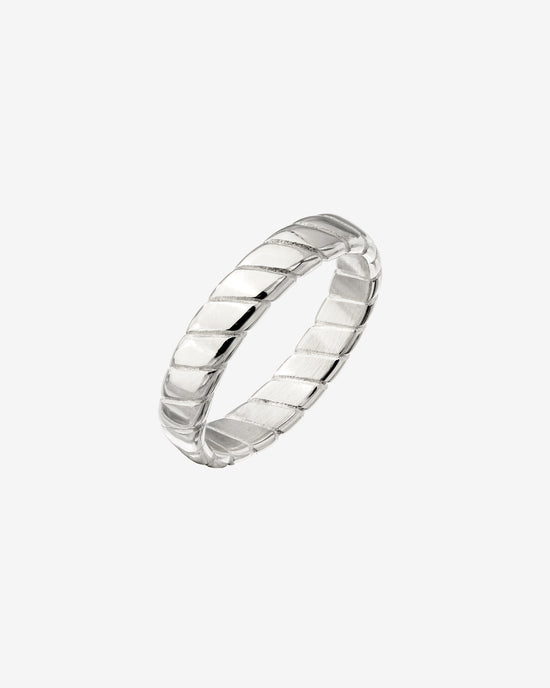 Flat Stripe Ring Silber