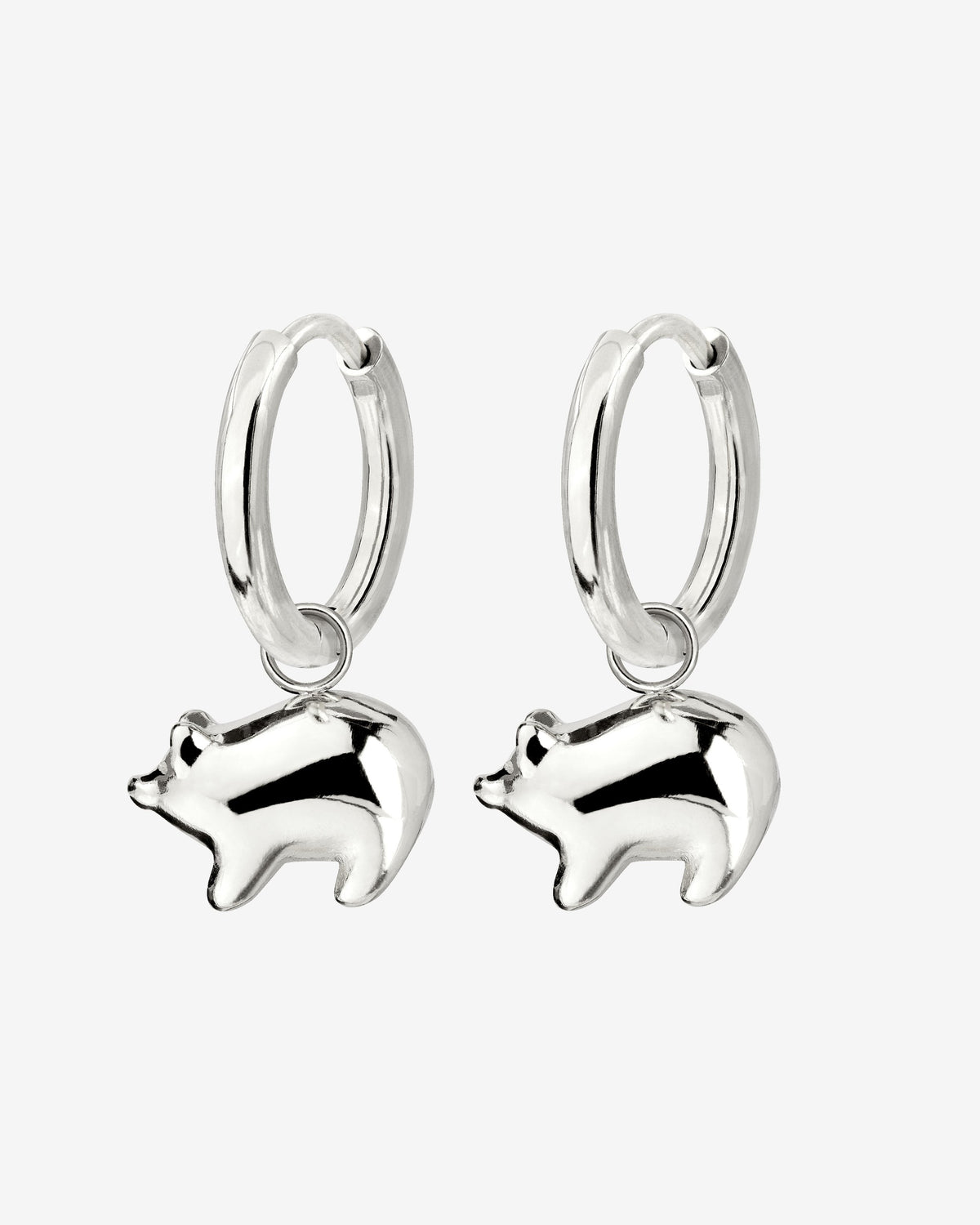 Piggy Hoop Set Small Argento
