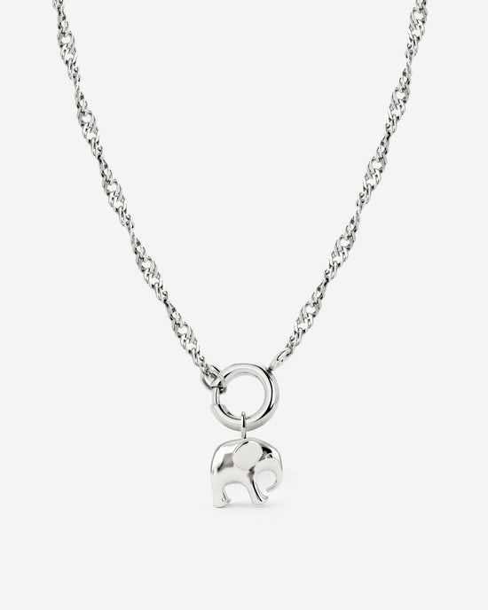 Elephant Singapore Chain Necklace Set Silber