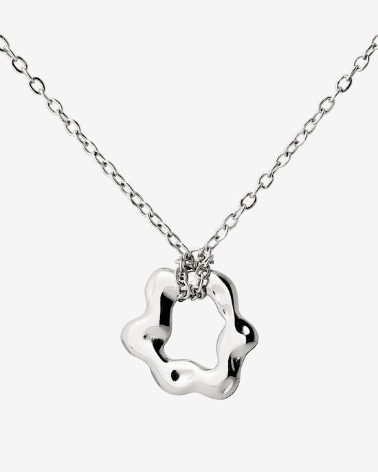 Melting Donut Necklace Silber