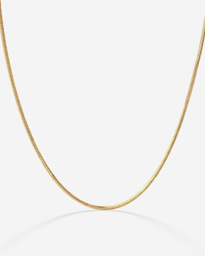 Squared Snake Chain Necklace Gold