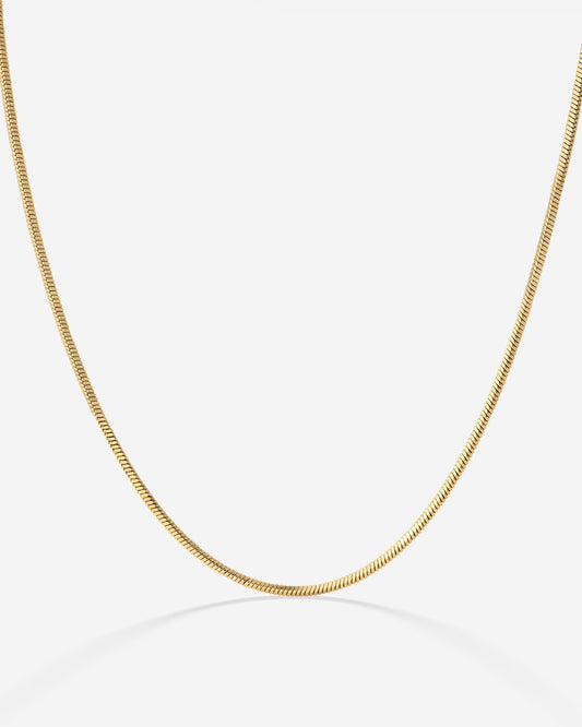 Squared Snake Chain Necklace Gold