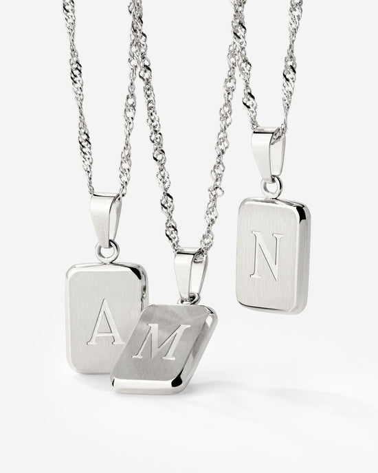 Letter Necklace Silber