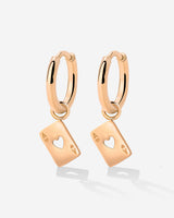 Heart Ace Hoop Set Small Roségold