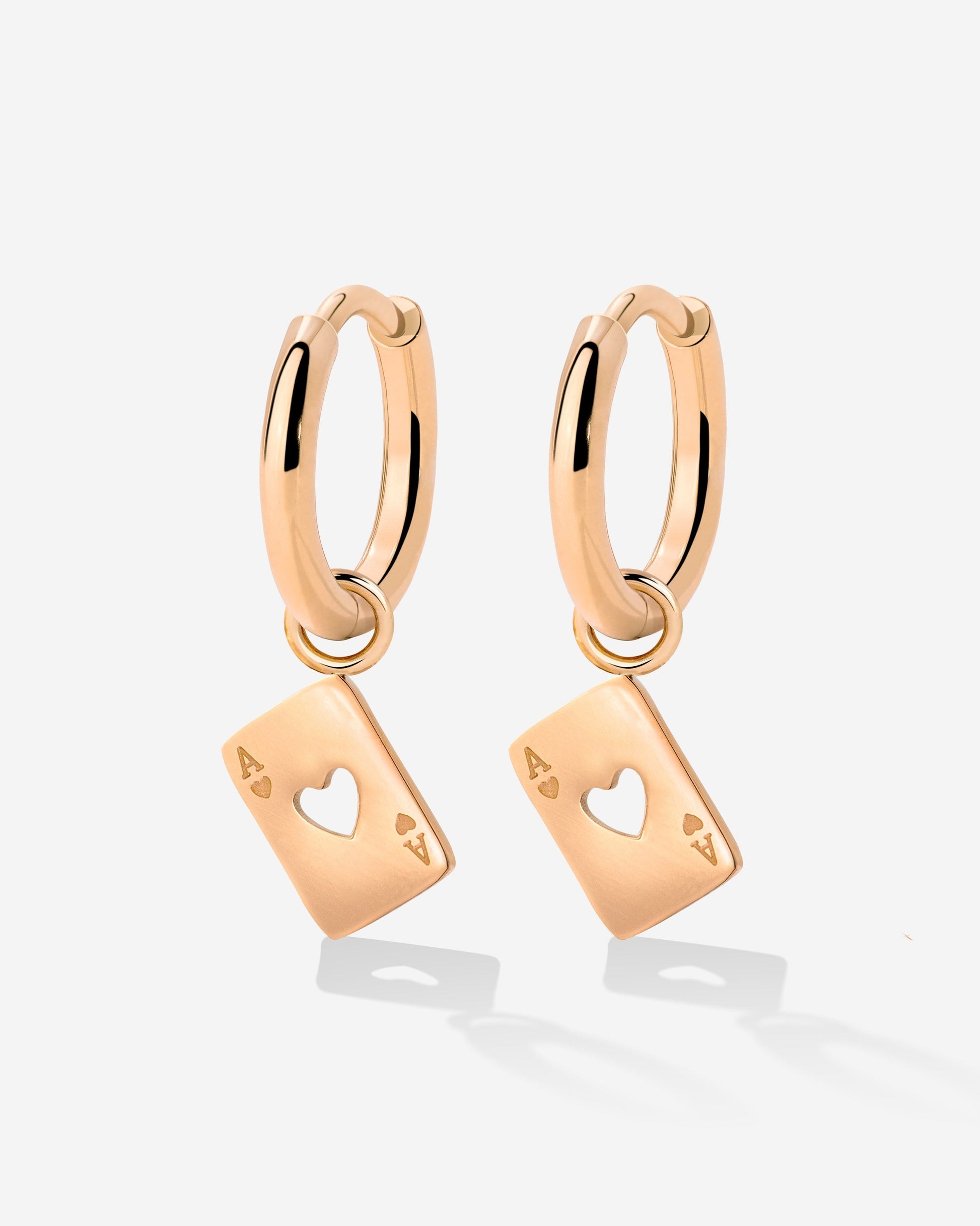 Heart Ace Hoop Set Small Roségold