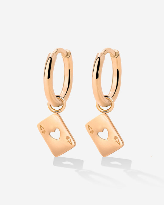Heart Ace Hoop Set Small Roségold