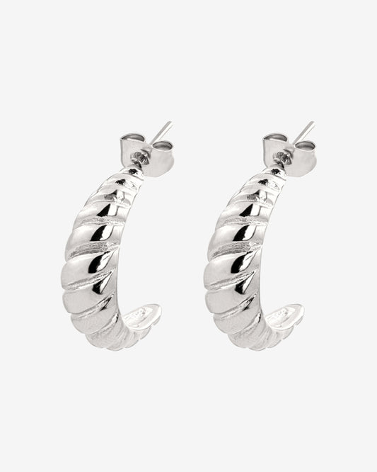 Towel Twist Hoops Silber