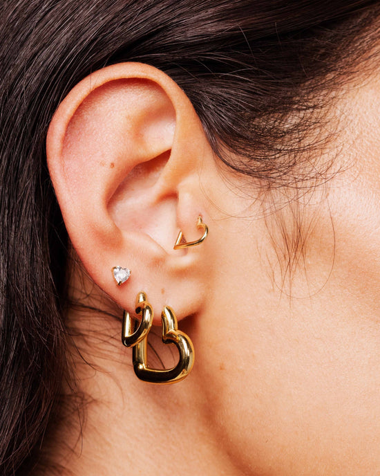 Phat Heart Hoops Large Gold