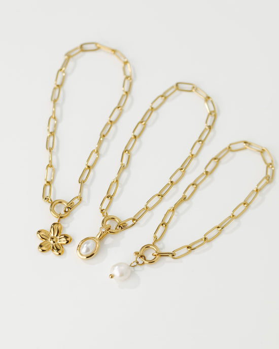 Oval Links Charm Bracelet Set