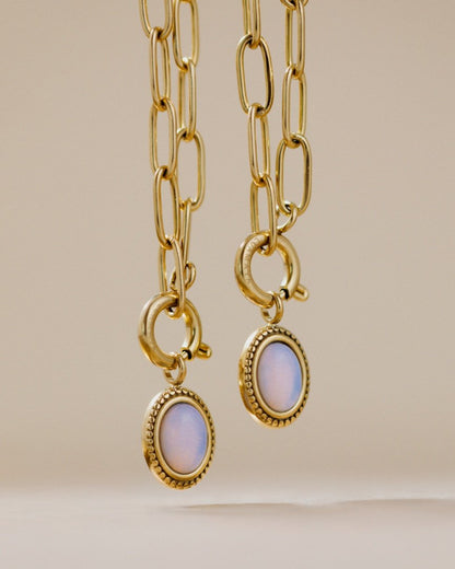 Opaline Oval Links Necklace Set Silber