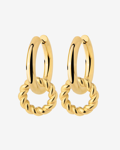 Chunky Twisted Donut Hoop Set Medium Gold