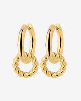 Chunky Twisted Donut Hoop Set Medium Gold