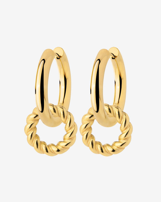 Chunky Twisted Donut Hoop Set Medium Gold