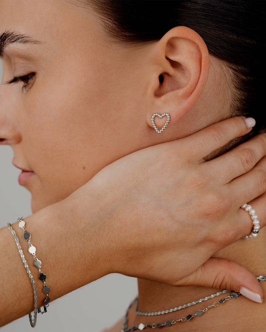 Heart of Gold Studs Silber