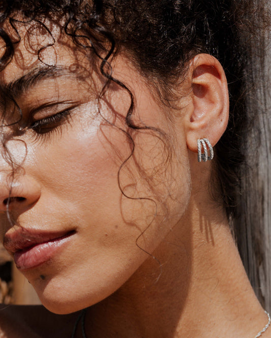 Triple Trouble Studs Silber