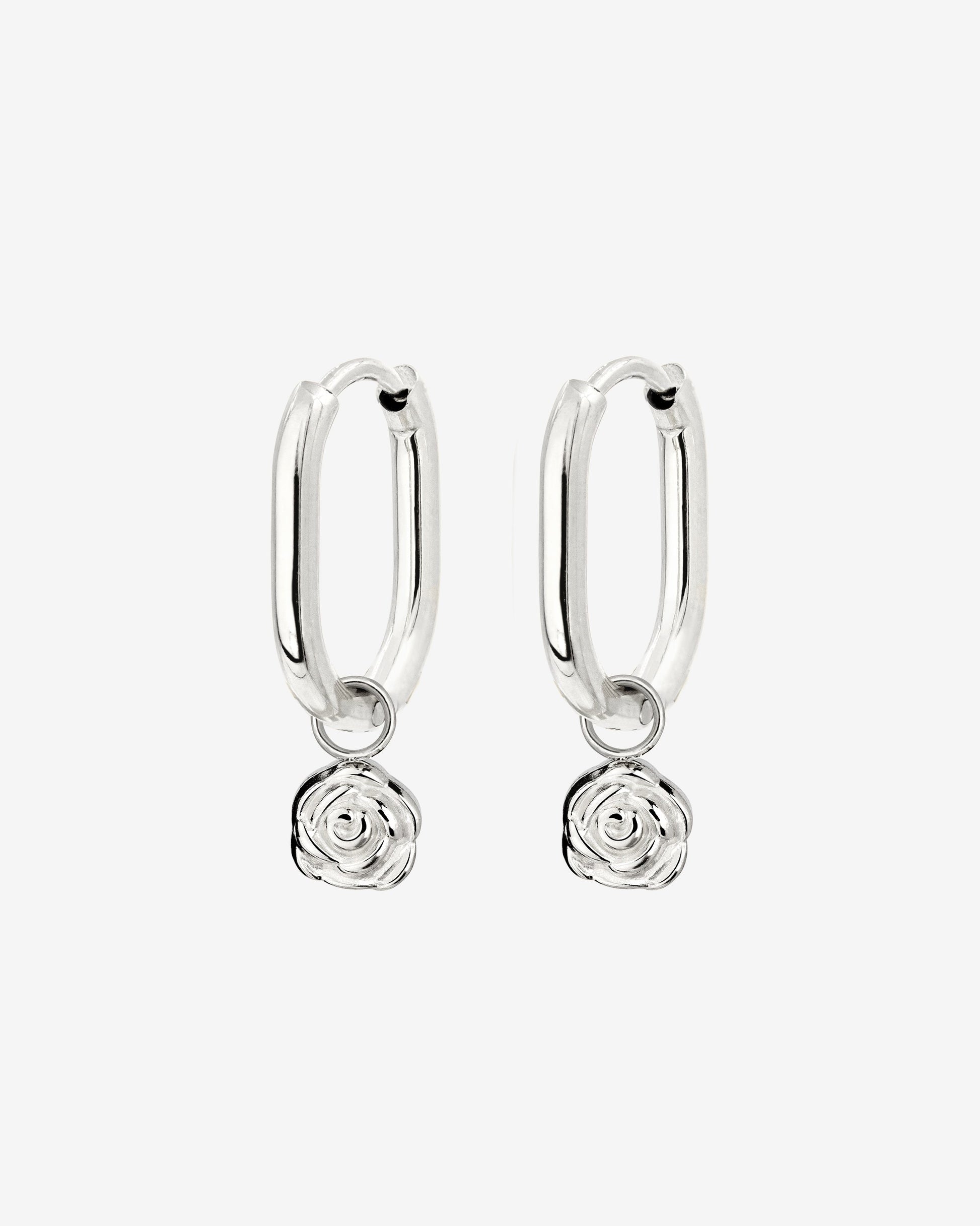 Rose Oval Hoop Set Baby Silber