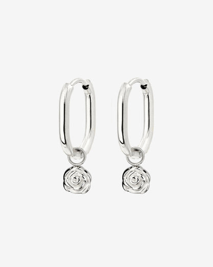 Rose Oval Hoop Set Baby Silber