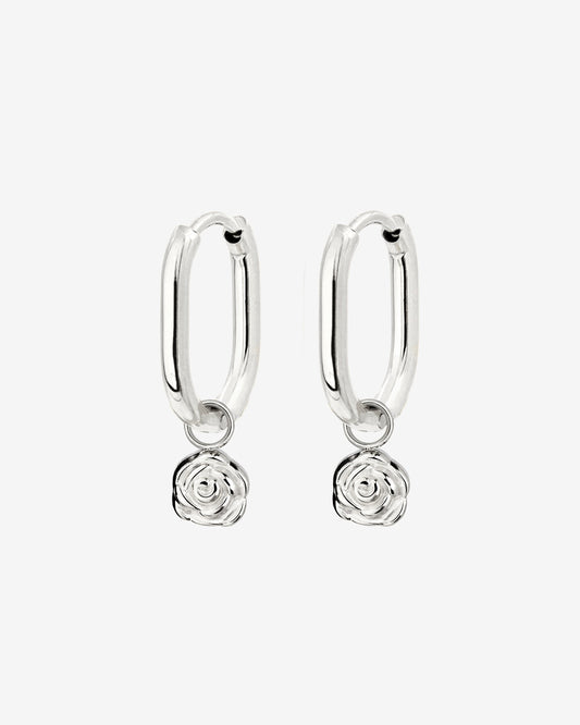 Rose Oval Hoop Set Baby Silber