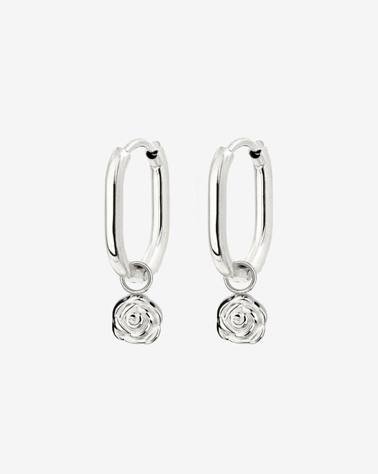 Rose Oval Hoop Set Baby Silber
