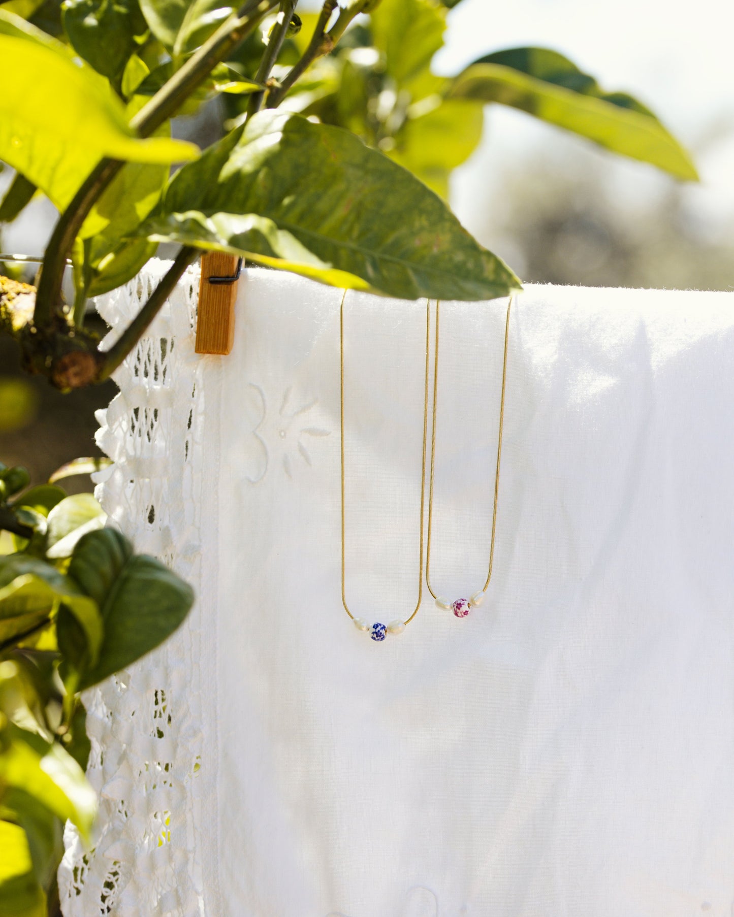 Painted Blue Necklace