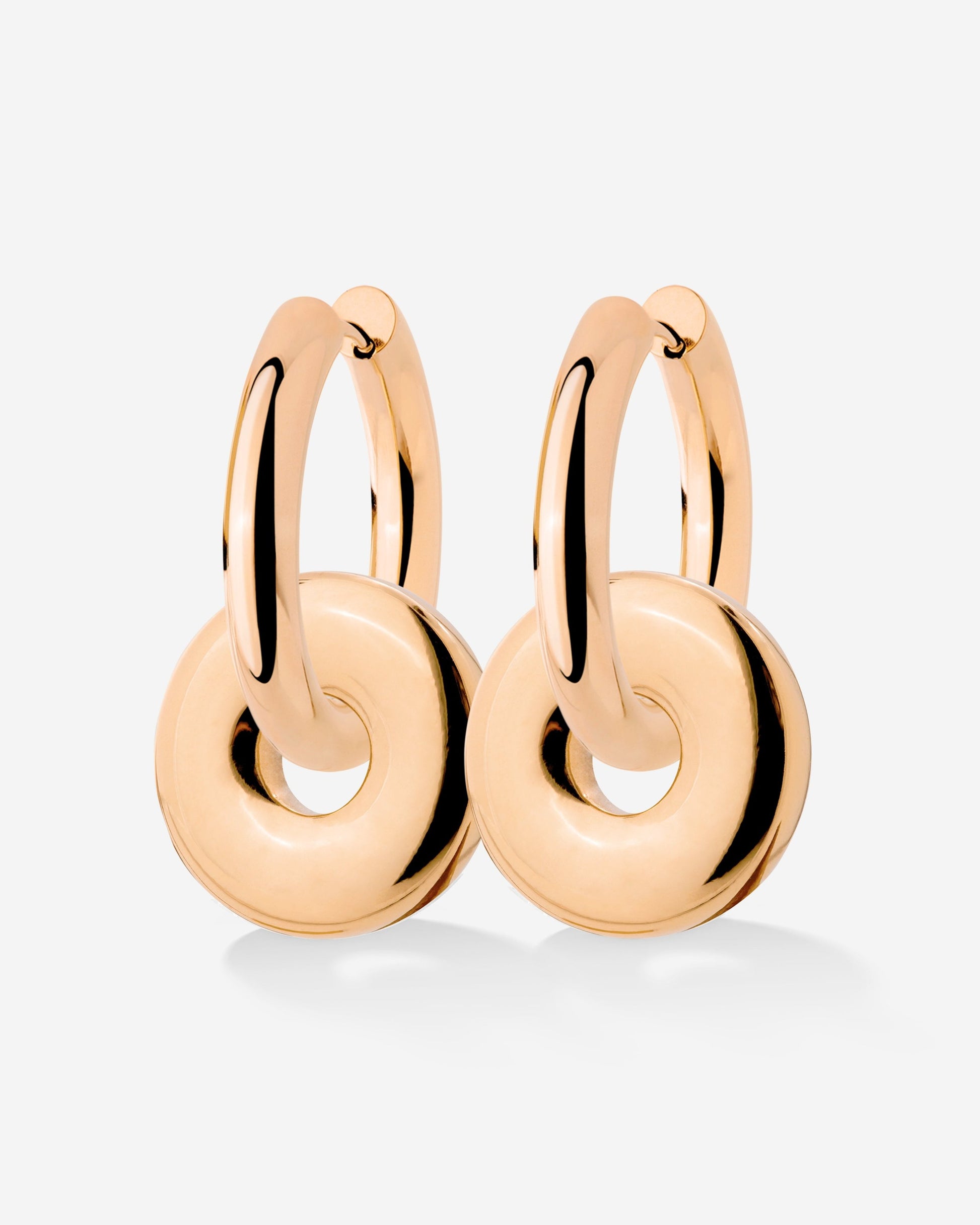 Chunky Sleek Donut Hoop Set Medium Roségold