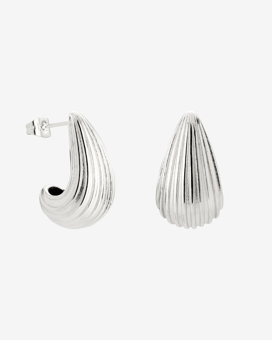 Textured Droplet Studs Small Silber