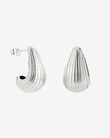 Textured Droplet Studs Small Silver