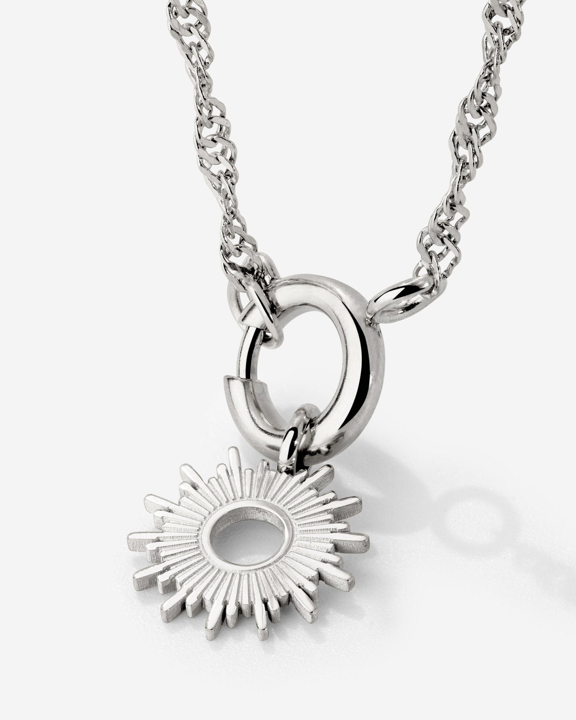 Sun Ray Singapore Chain Necklace Set Silber