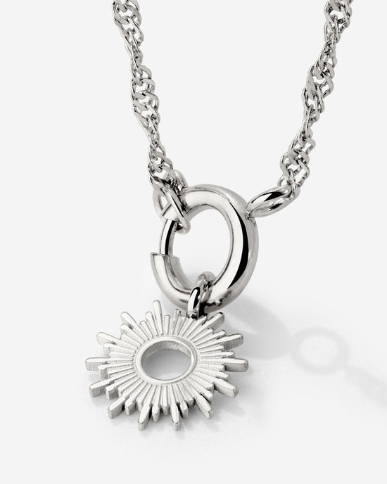 Sun Ray Singapore Chain Necklace Set Silber