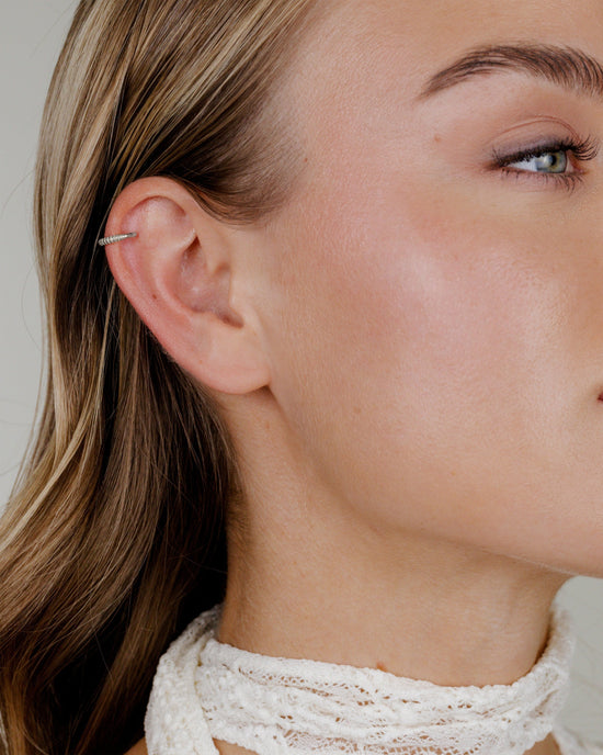 Striped Piercing Silber