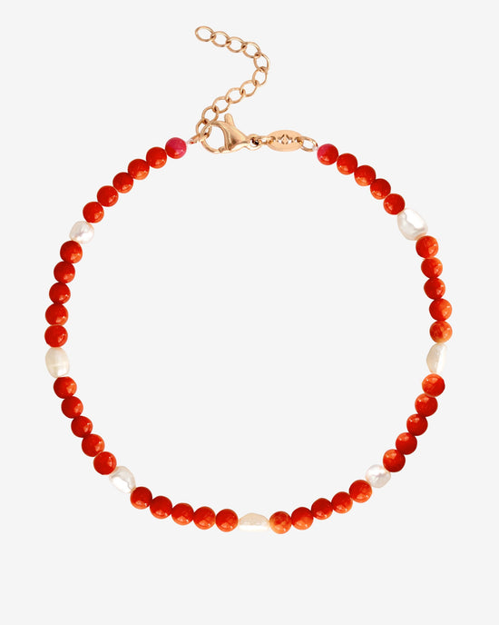 Coral Color Anklet Roségold
