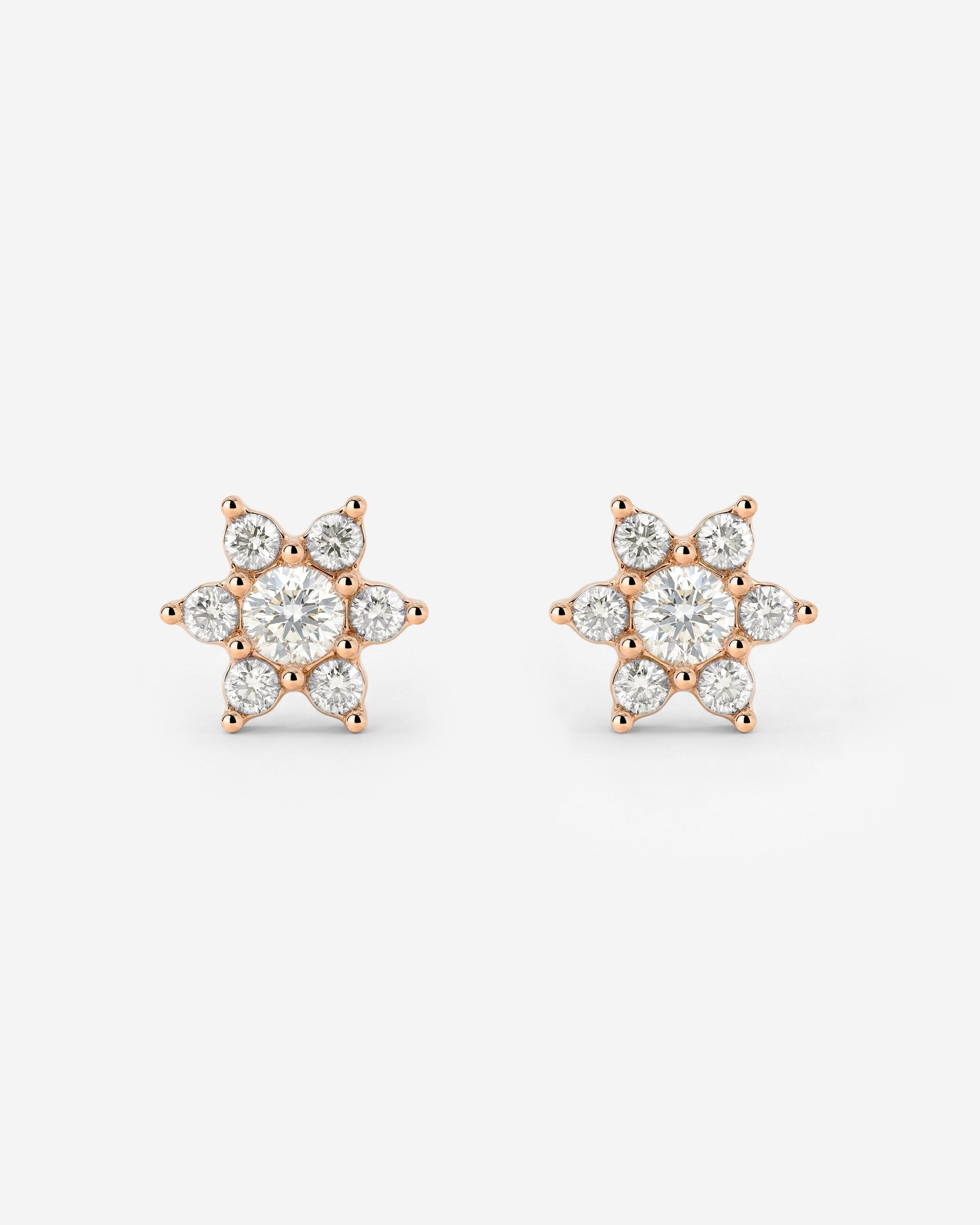 Sparkling White Petal Studs Roségold