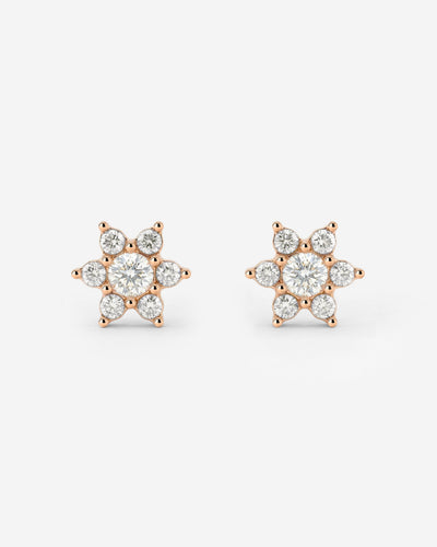 Sparkling White Petal Studs Roségold