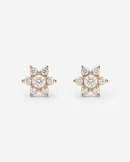 Sparkling White Petal Studs Roségold