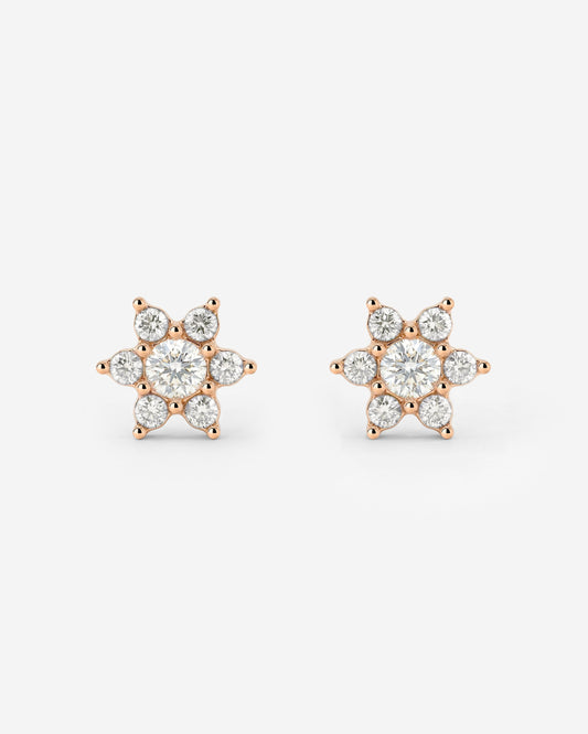 Sparkling White Petal Studs Roségold