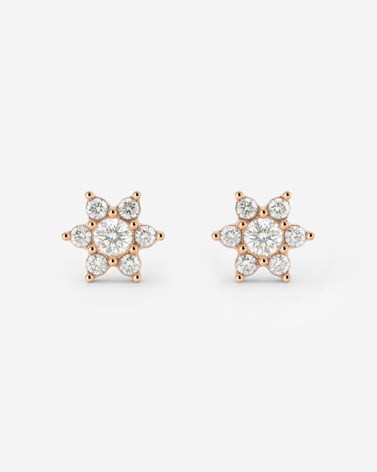Sparkling White Petal Studs Roségold