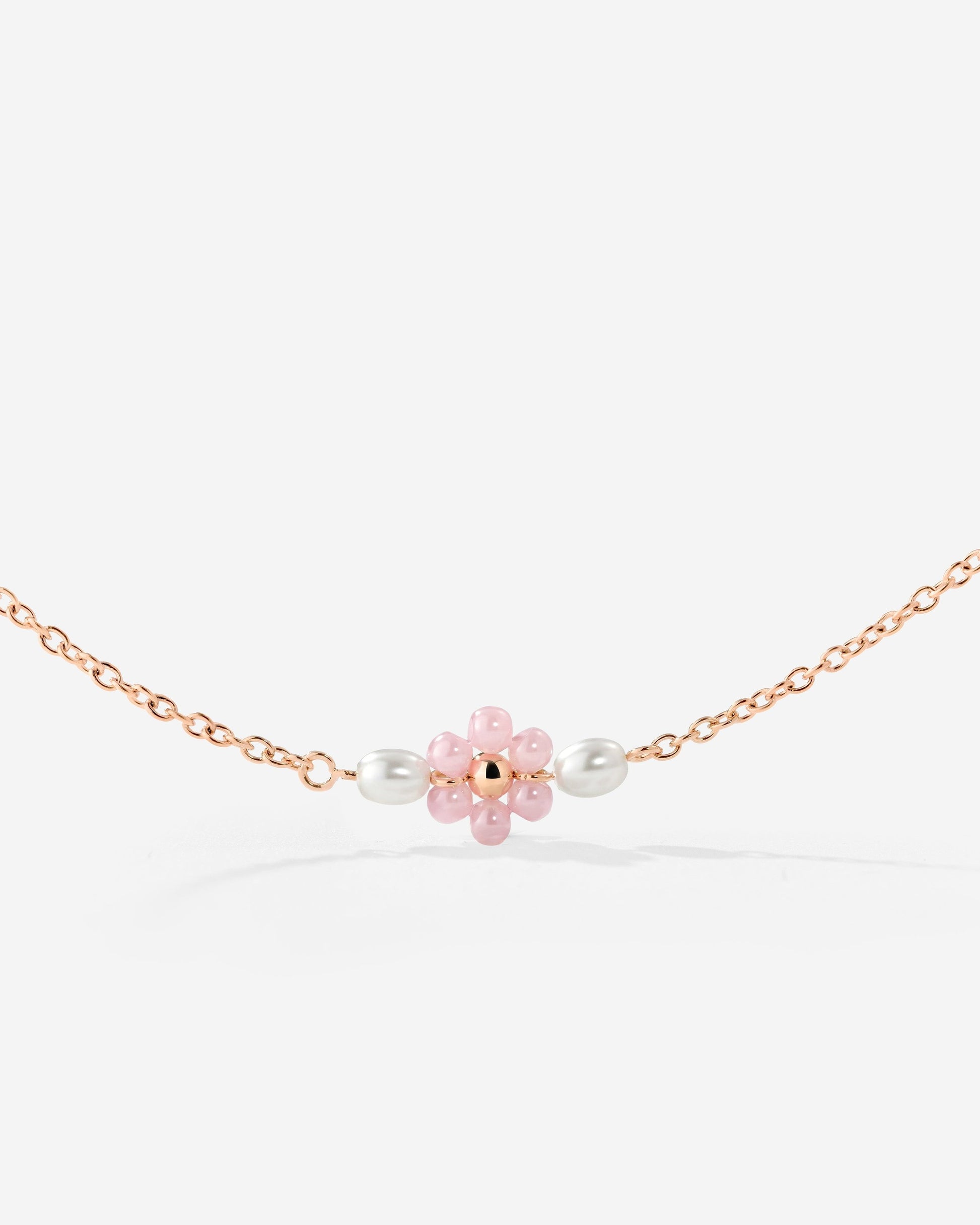 Pretty Pink Daisy Necklace Roségold