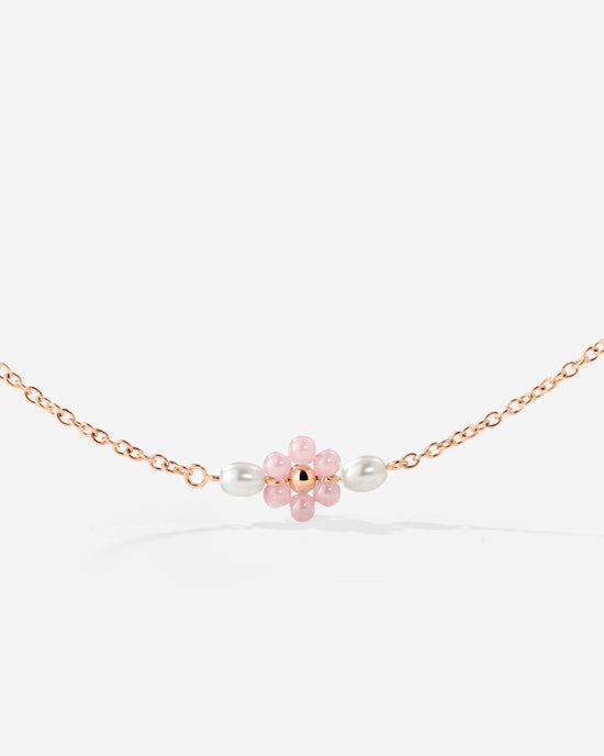 Pretty Pink Daisy Necklace Roségold