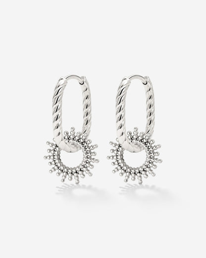 Sunny Oval Twisted Hoop Set Baby Silber