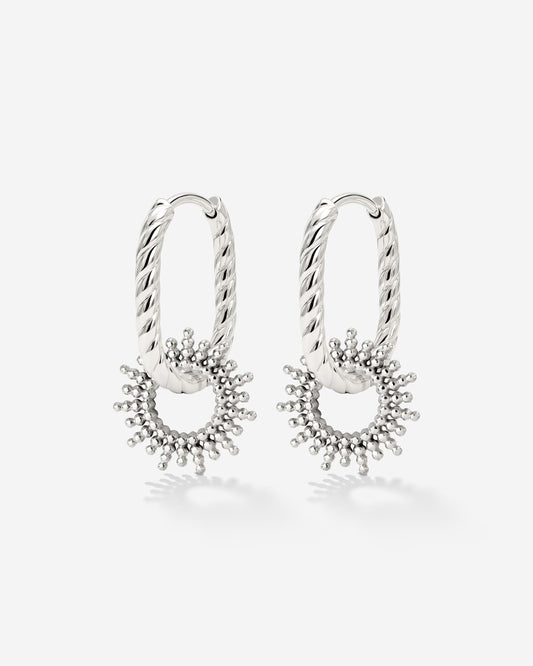 Sunny Oval Twisted Hoop Set Baby Silber