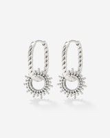 Sunny Oval Twisted Hoop Set Baby Silber