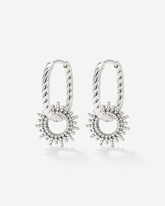 Sunny Oval Twisted Hoop Set Baby Silber