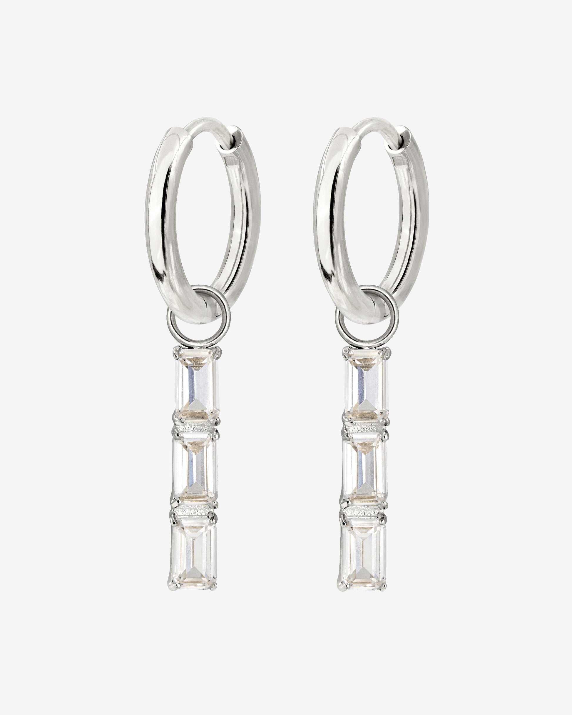 Baguette Bundle Hoop Set Small Silber