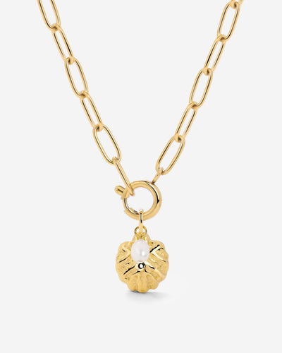 Ocean Lovers Oval Links Necklace Set Gold