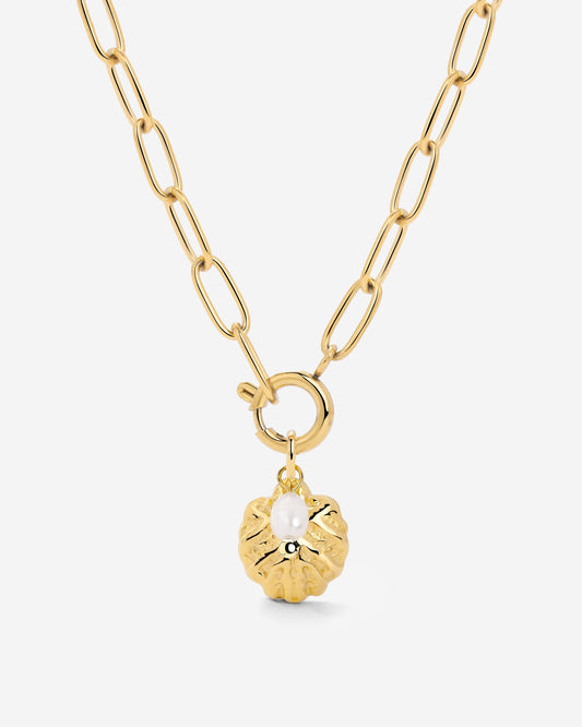 Ocean Lovers Oval Links Necklace Set Gold