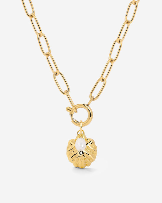 Ocean Lovers Oval Links Necklace Set Gold