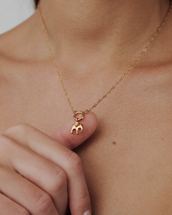 Elephant Singapore Chain Necklace Set Gold