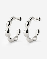 Graceful Curves Hoop Studs Silber