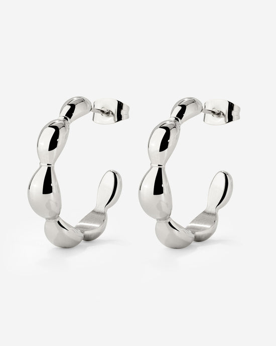 Graceful Curves Hoop Studs Silber